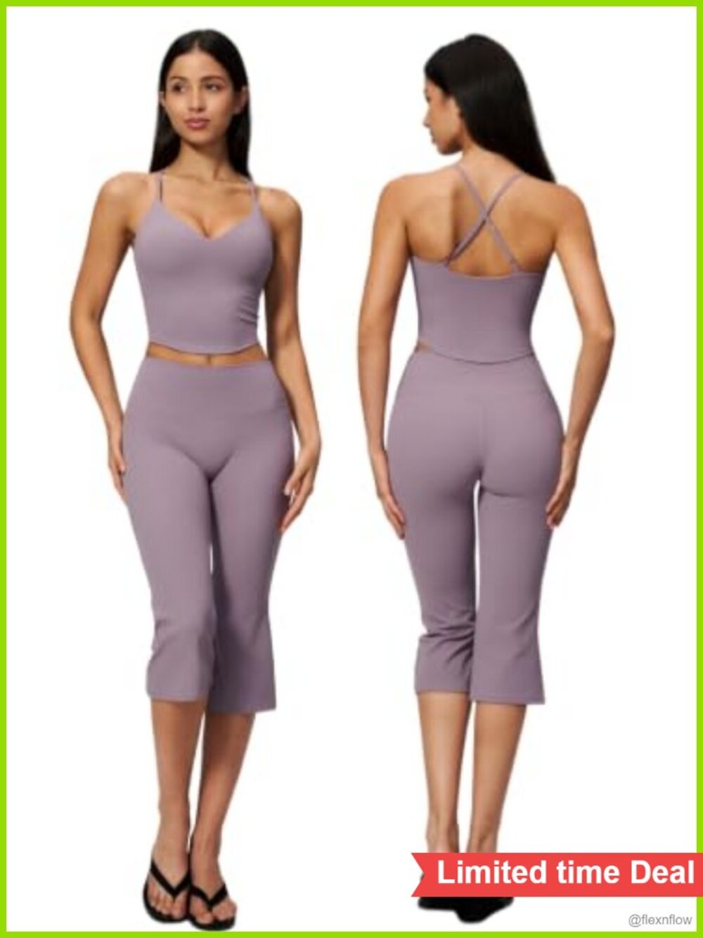 Women's Workout Sets 2 Piece Tank Top Capri Leggings Gym Yoga Activewear